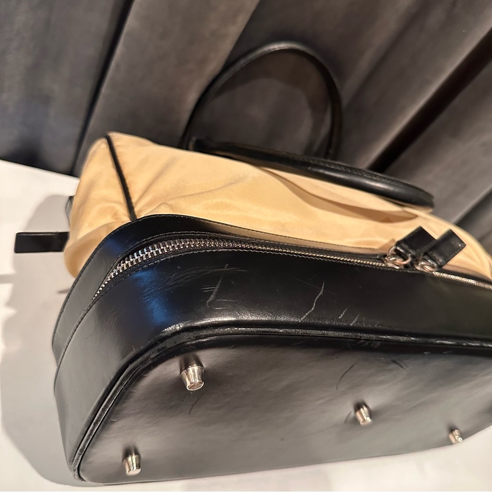 Prada Nylon Leather Satchel Bag - Picture 12 of 16